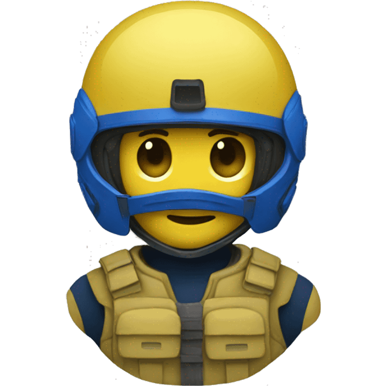 emoji yellow solider blue helmet emoji