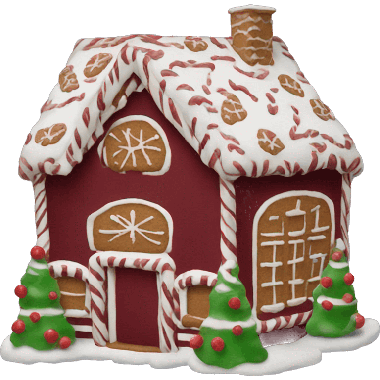 Burgundy gingerbread house emoji