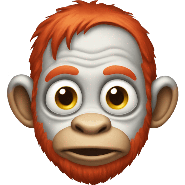 monkey clown with face paint and red hair emoji