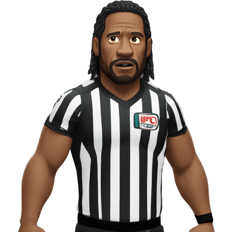 ufc referee herb dean shrugging his shoulders with a black shirt emoji