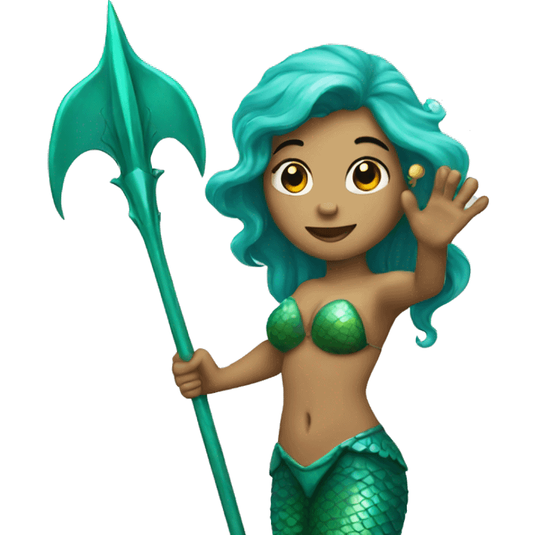 Mermaid holding a trident  emoji