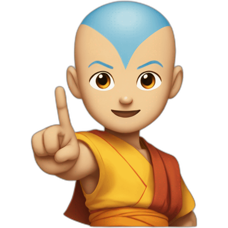 aang showing the middle finger emoji