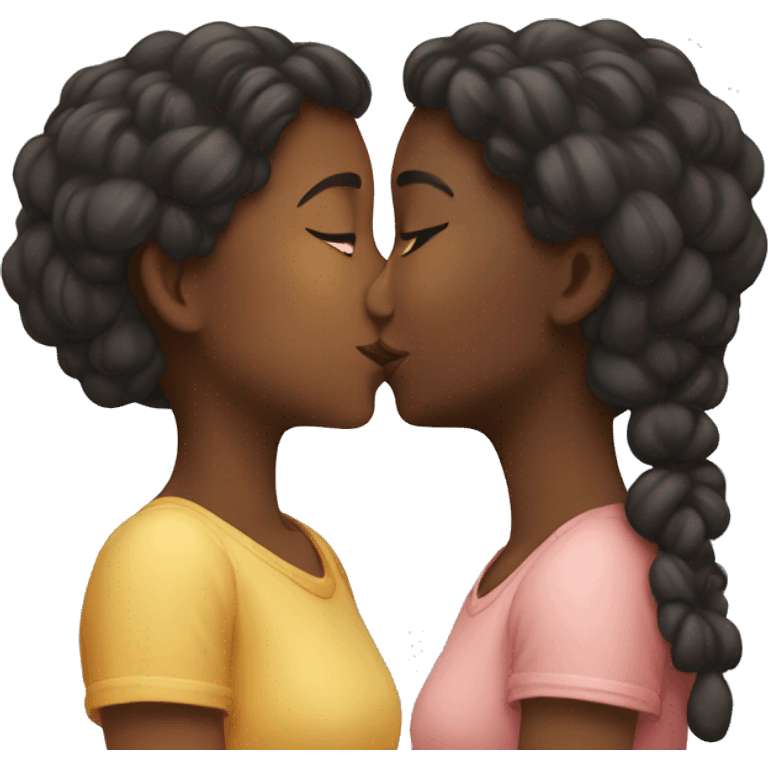 two girls kissing emoji