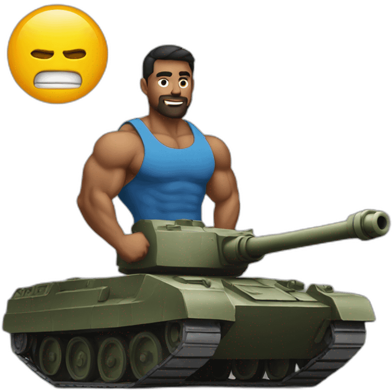 muscular man on tank emoji