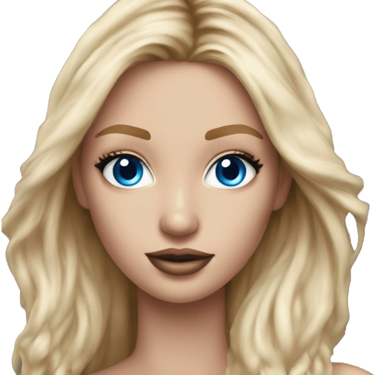 Realistic victoria secret model blonde blue eyes  emoji