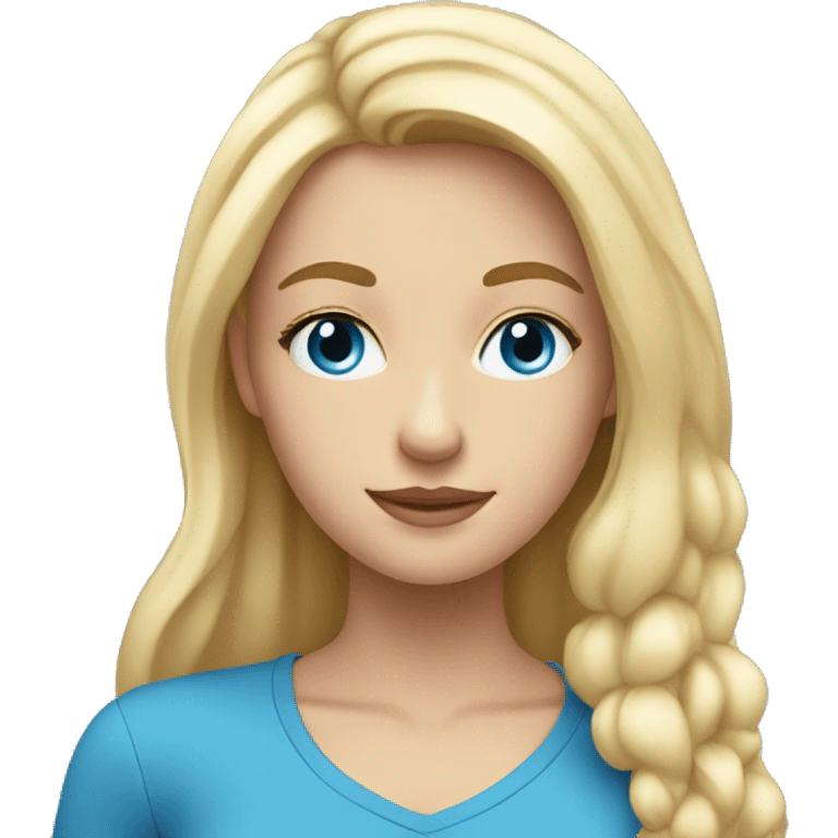 Blonde and long  girl with blue eyes   emoji