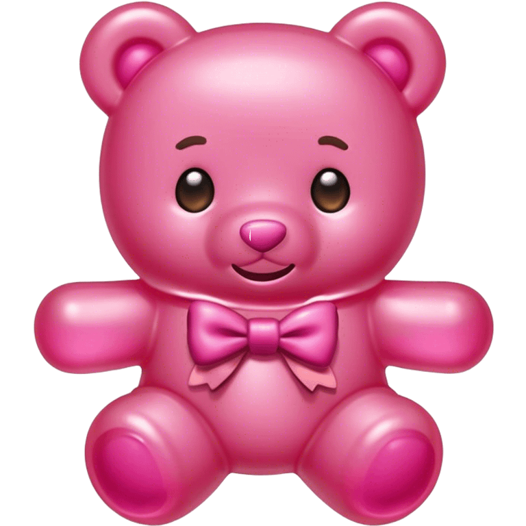 pink boy gummy bear with bow emoji