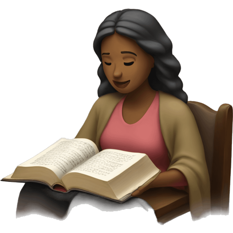 a woman reads the bible emoji