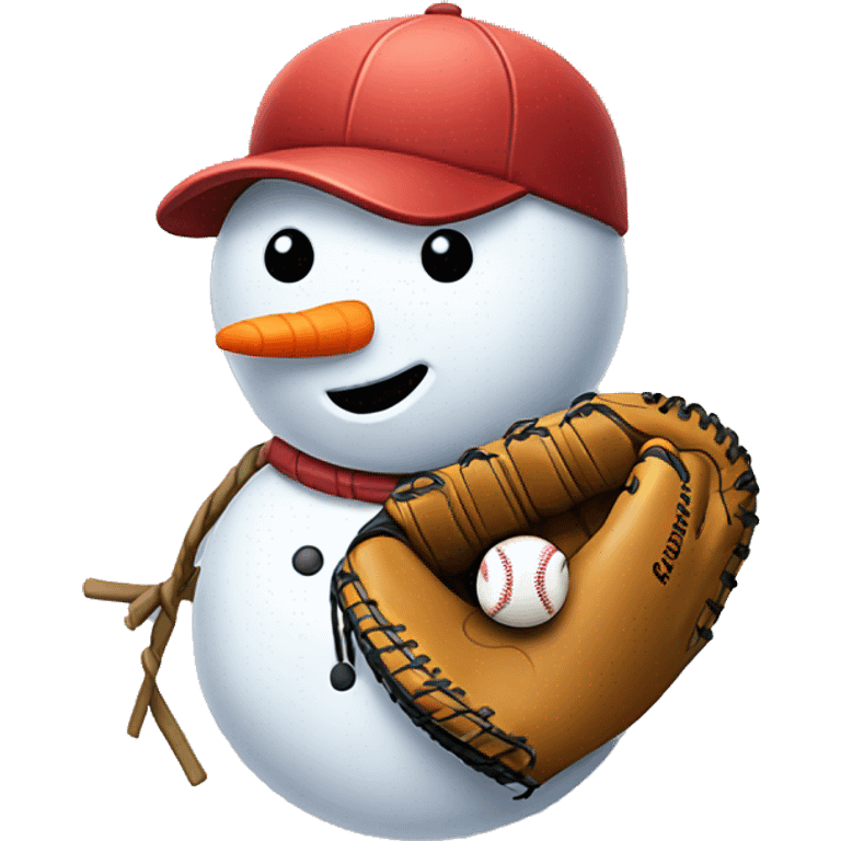 snowman with a baseball glove emoji