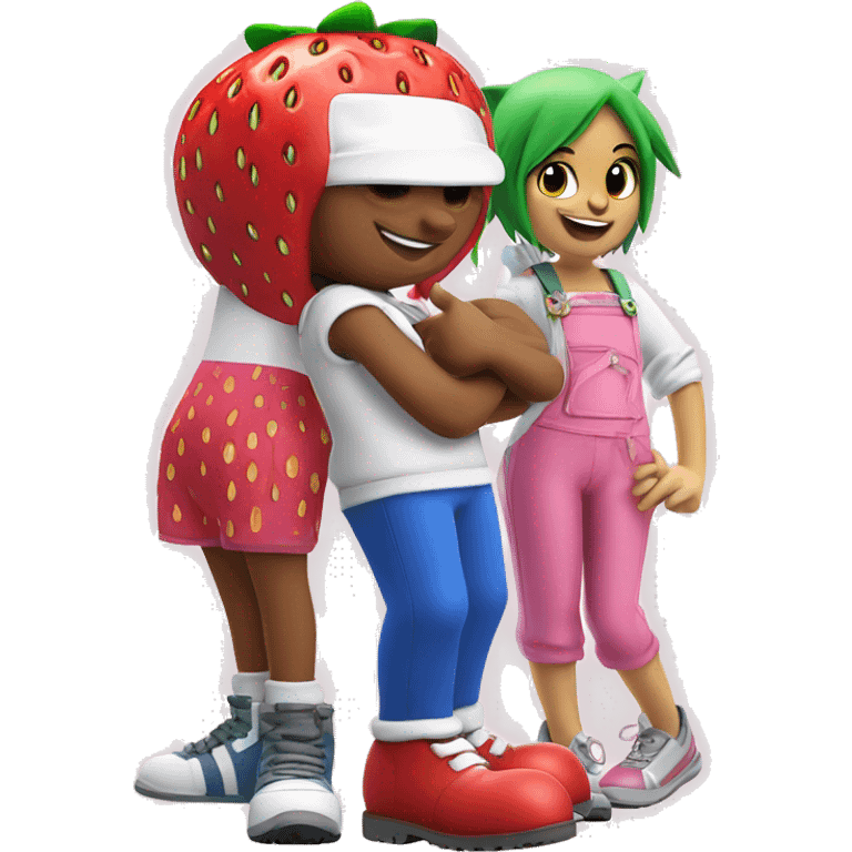 Strawberry Shortcake and sonic giving a thumbs up emoji