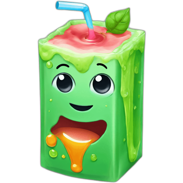 Juice box with slime emoji