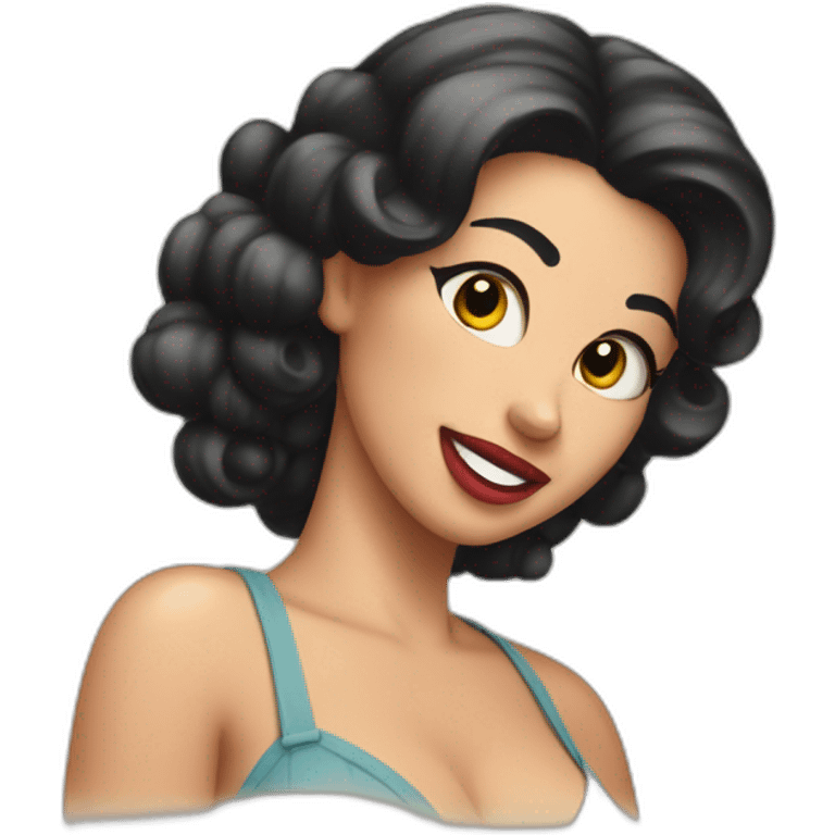 Create an emoji in the IOS 16 style, representing a pin-up emoji