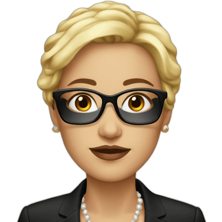 Posh-woman-with-black-suit-ready-to-collaborate emoji