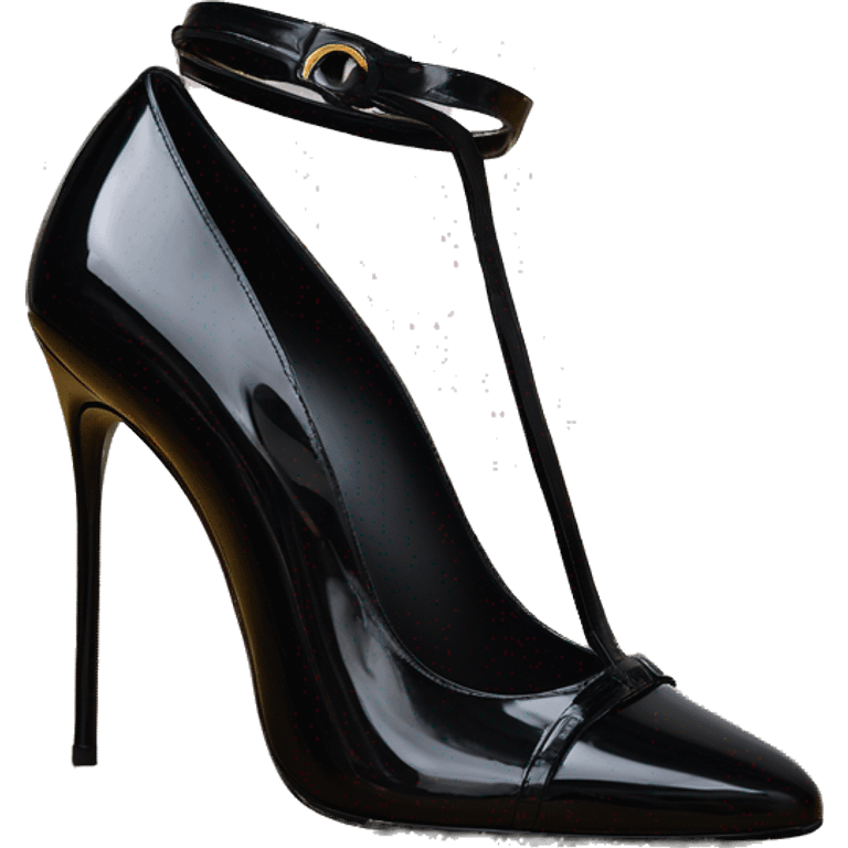 saint laurent OPYUM HEELS IN PATENT LEATHER BLACK emoji