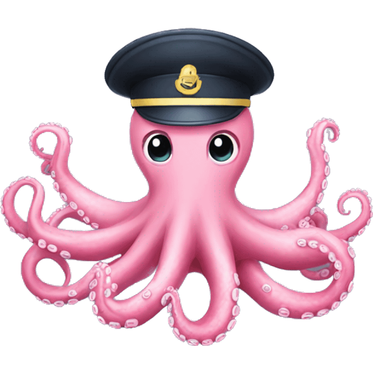 pink octopus in uniform emoji