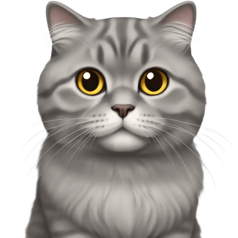 gray scottish fold long-hair cat emoji