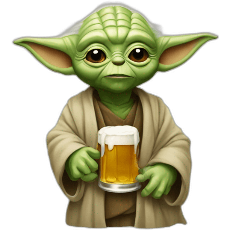 Yoda avec une bier emoji