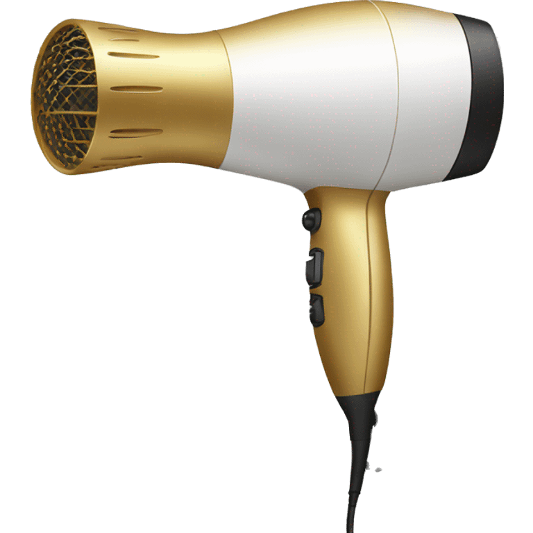 white & gold hair dryer  emoji