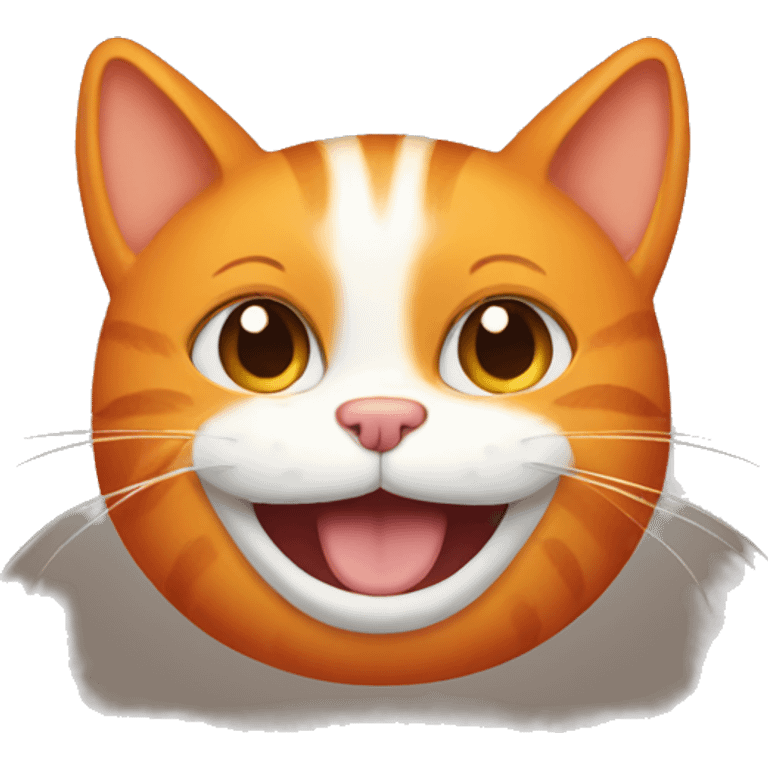 an orange cat smiling down  emoji