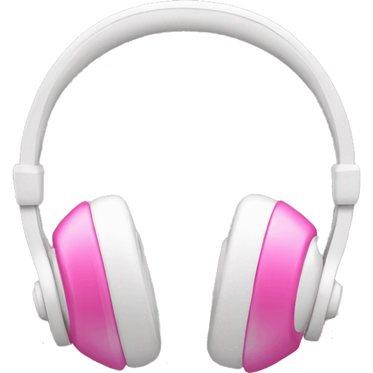 White headphones with pink bow emoji