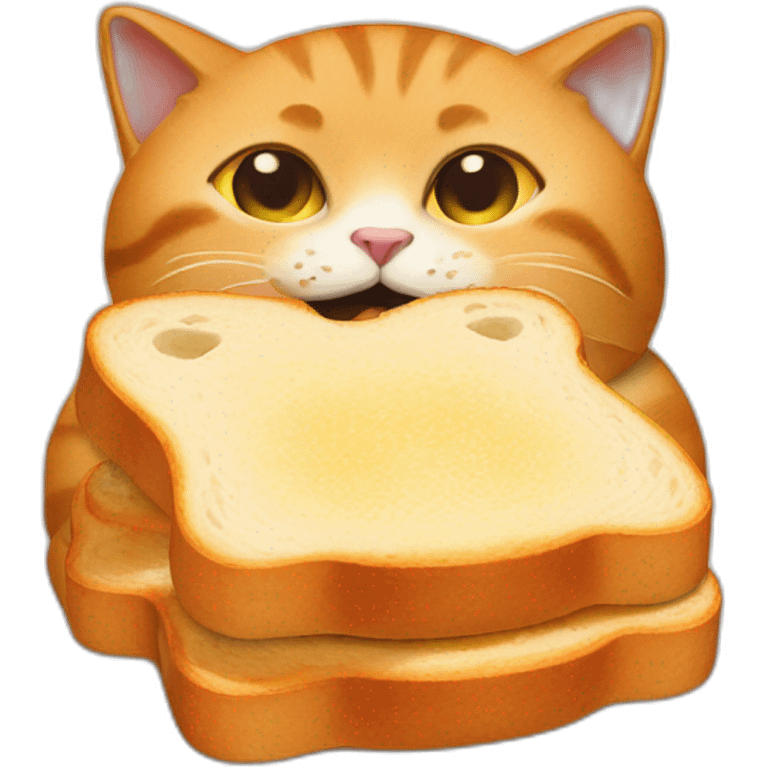 cat with a buttered toast securely tied to its back emoji