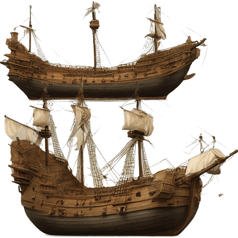 photorealistic XVII century ship emoji