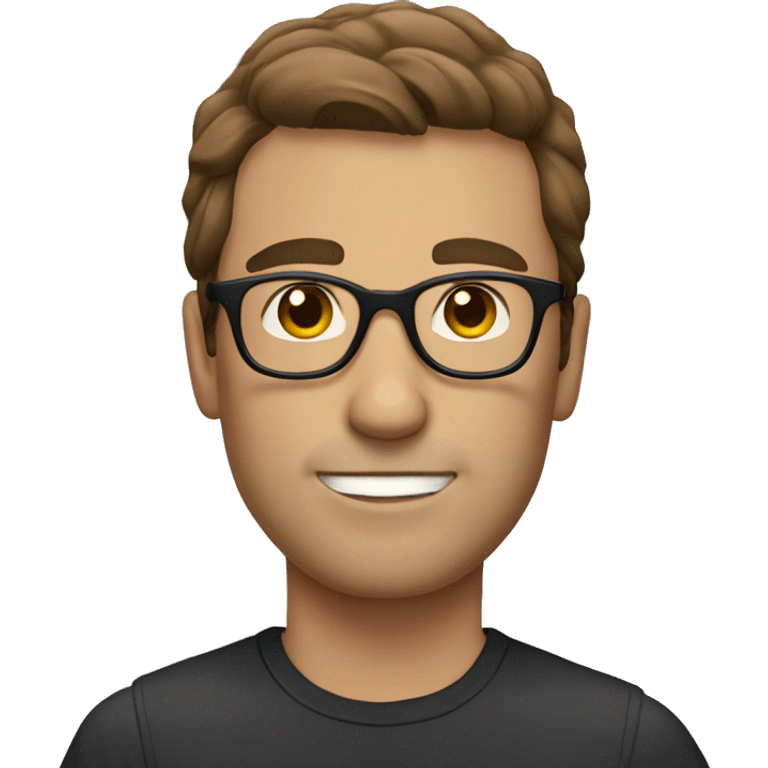 Man with Brown hair and Glases  emoji