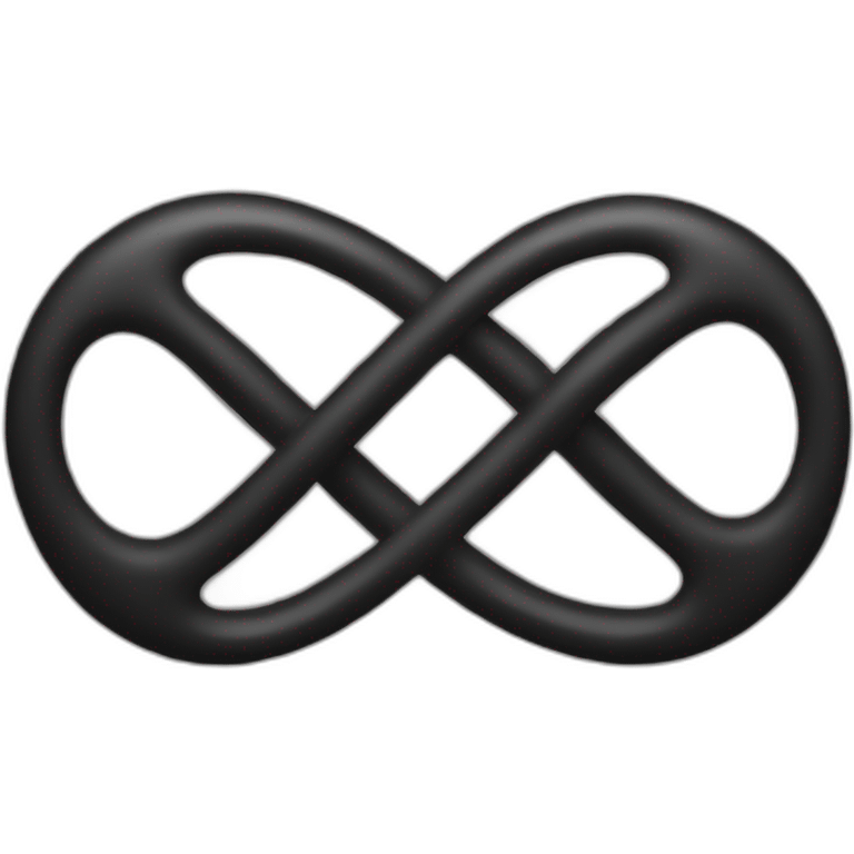 one single black infinity emoji with a transparent background. emoji