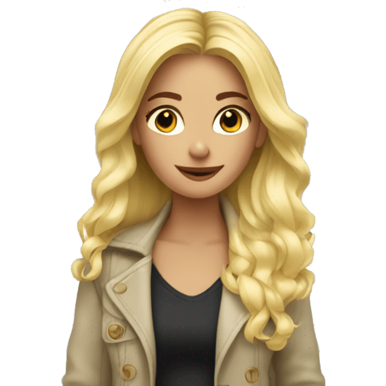 blonde girl in stylish kitchen emoji