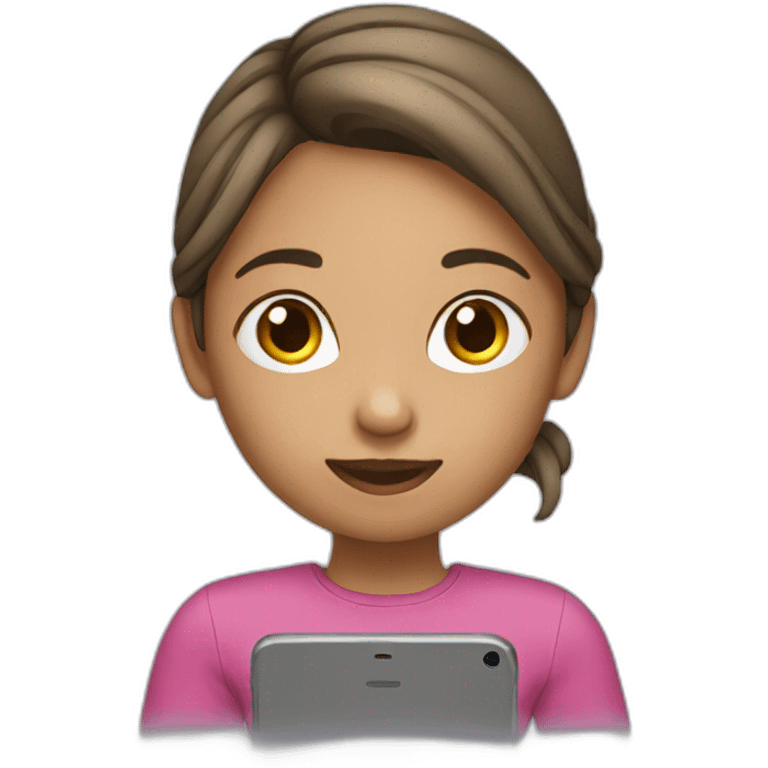 girl using mobile emoji