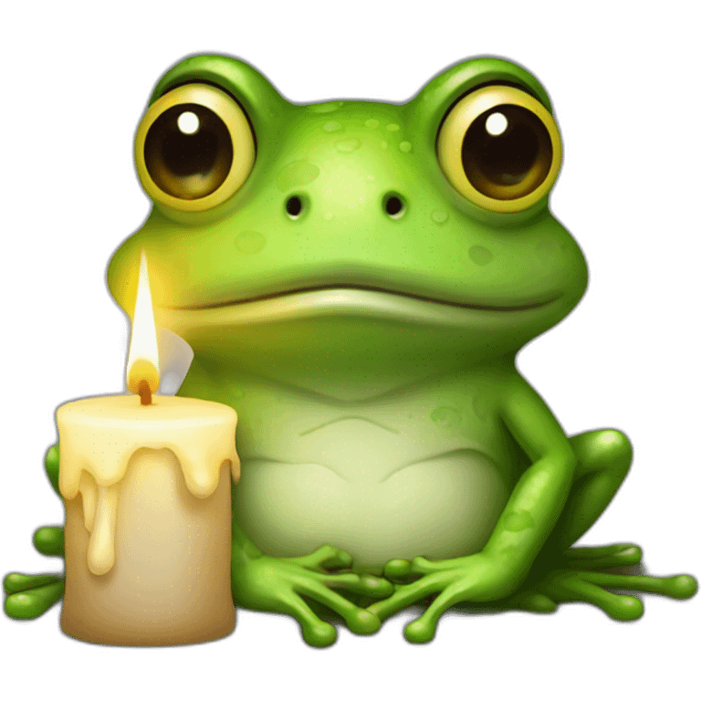 working dead frog with candle emoji