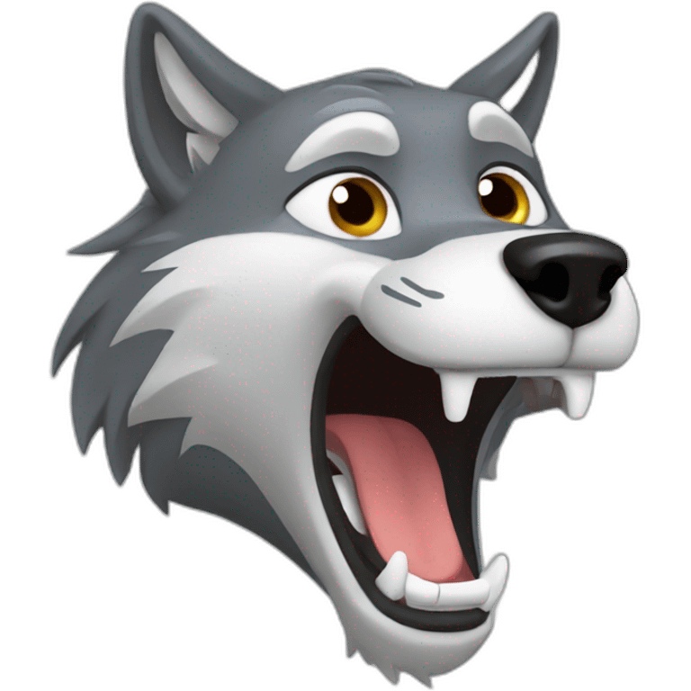 wolf excited emoji