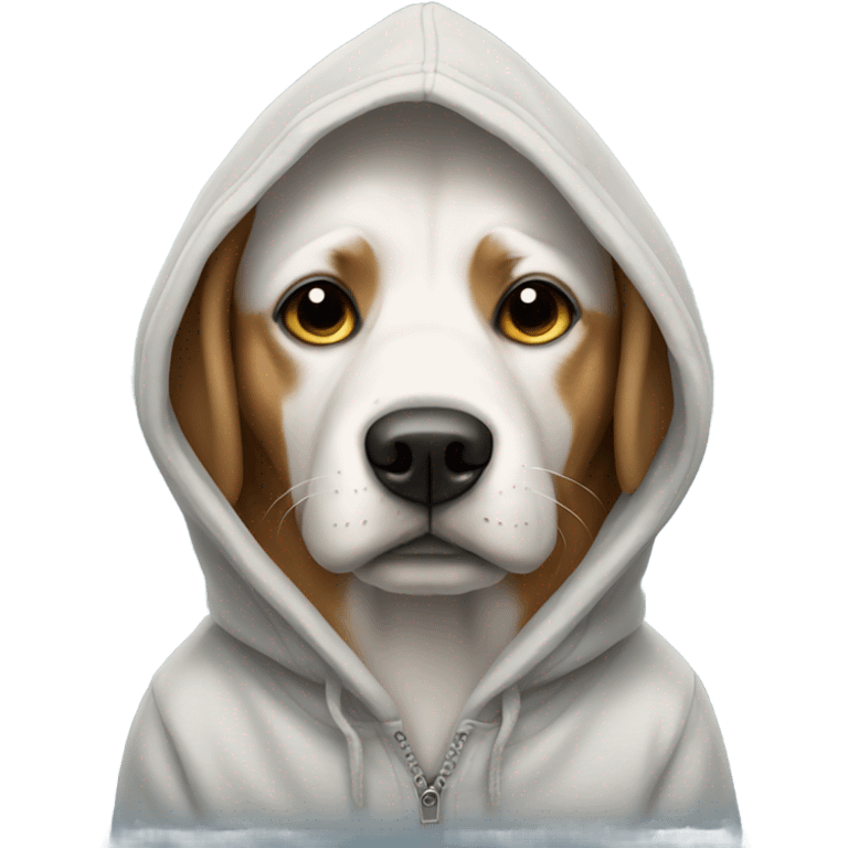 Dog wearing a hoodie  emoji