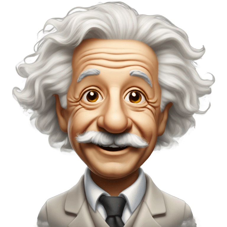 photorealistic einstein smile emoji