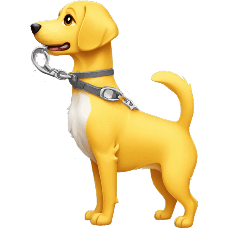 yellow comfortable dog leash emoji