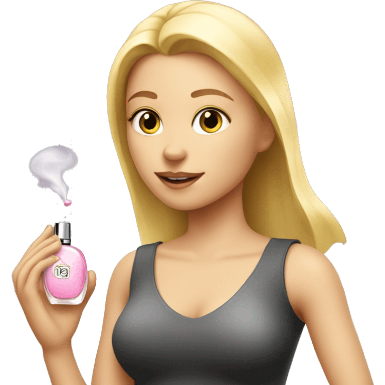 Blonde Girl spraying perfume  emoji