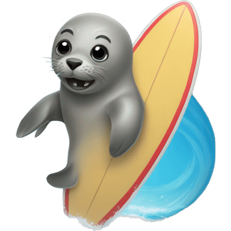 A seal on a surf board  emoji