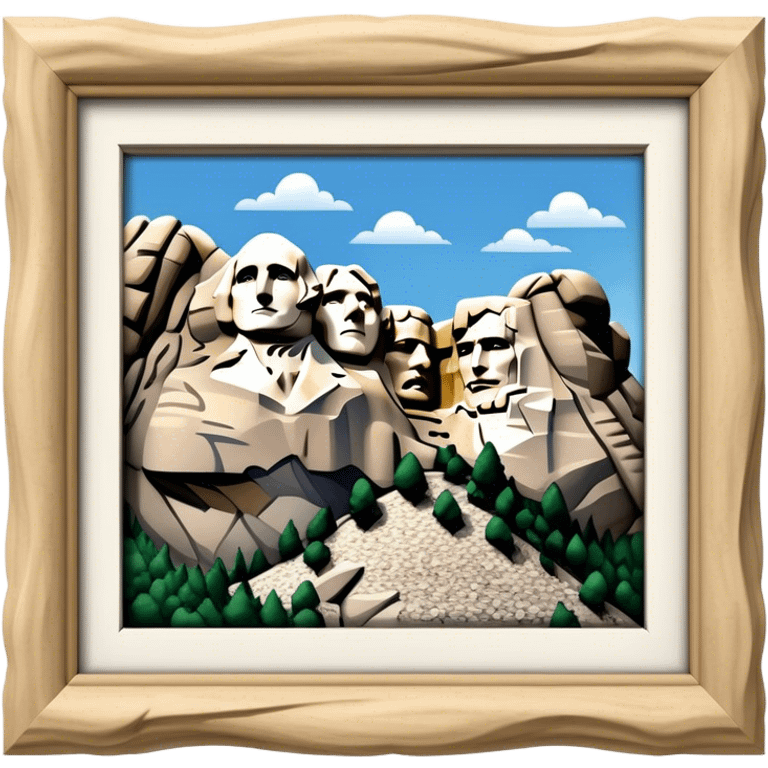 Mount Rushmore Landmark Emoji – Displaying the carved faces of four U.S. presidents in the granite mountainside. emoji