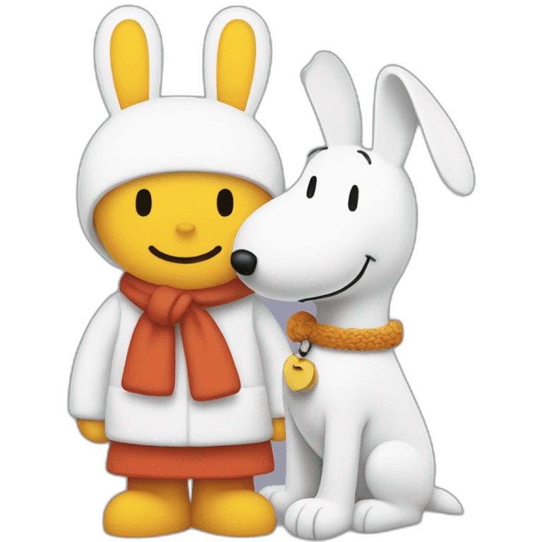 Miffy and Snoopy emoji