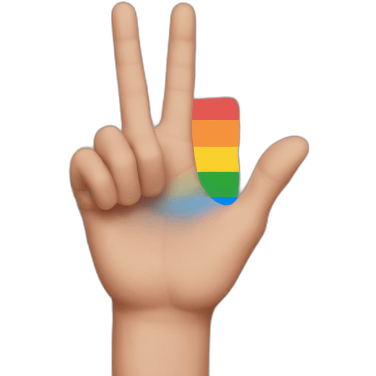 gay flag and hand with finger pointing screen emoji