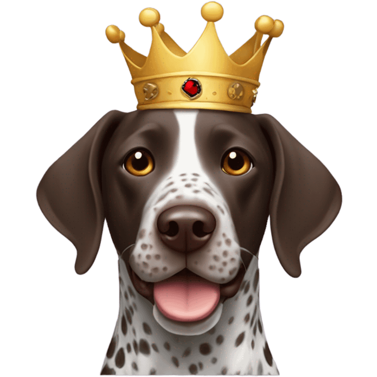 German shorthair pointer with crown smiling emoji