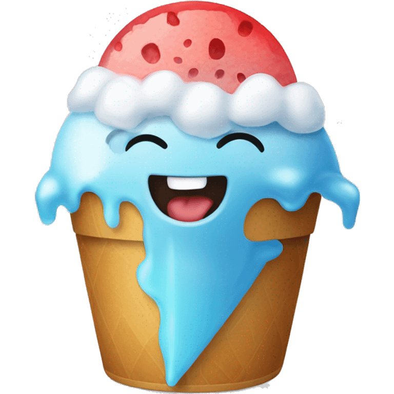 Hungry and shaved ice  emoji