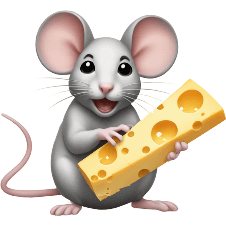 Mouse with cheese and bow emoji