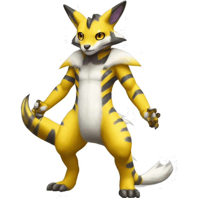 Lombax-Renamon full body with stripes and spots emoji