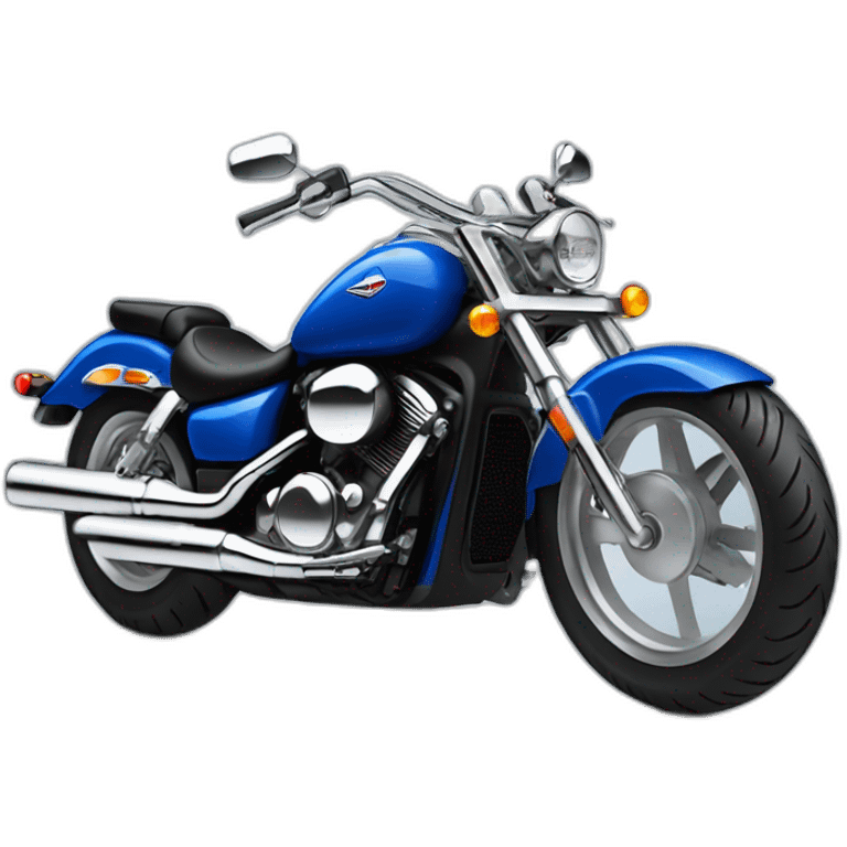 motorcycle blue honda shadow no windshield emoji