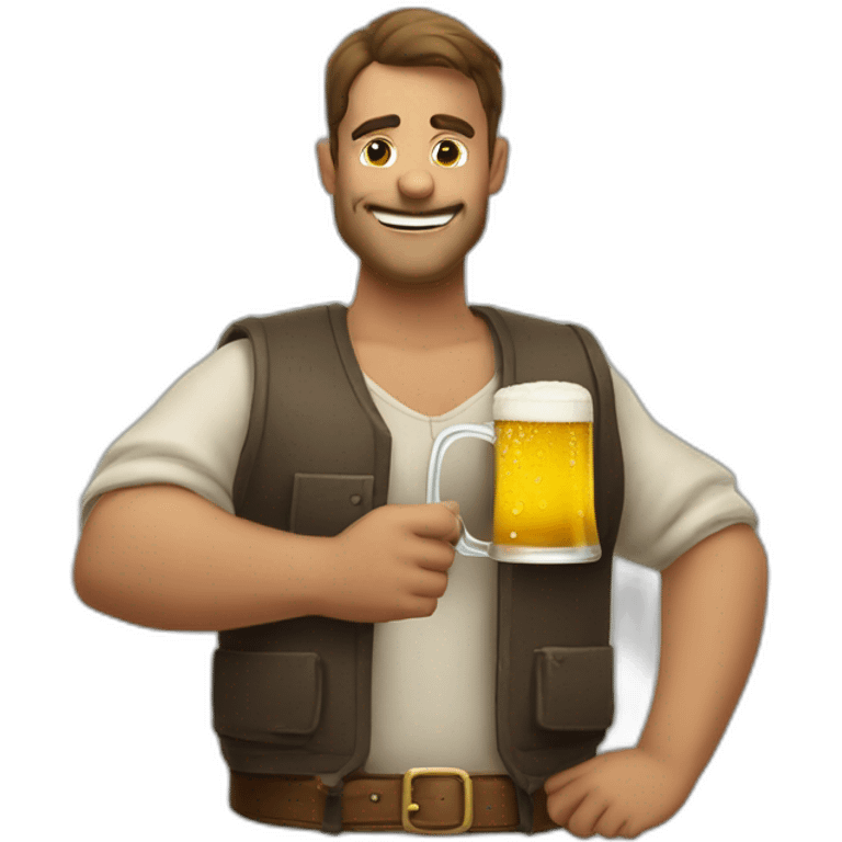 beauf avec une bière dans la main et chauve emoji