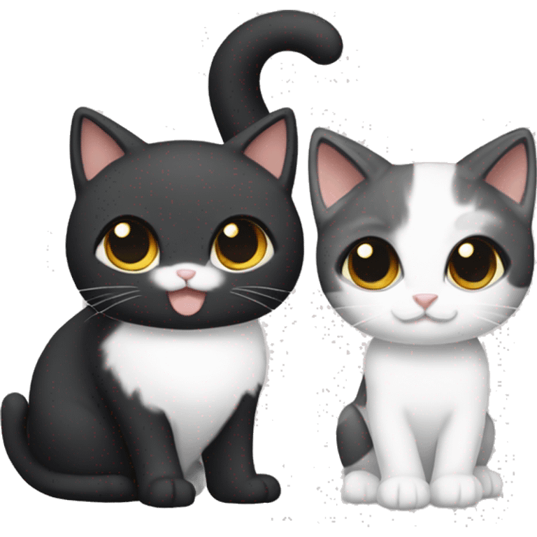 black calico cat and gray white cat, just the cat on the right emoji