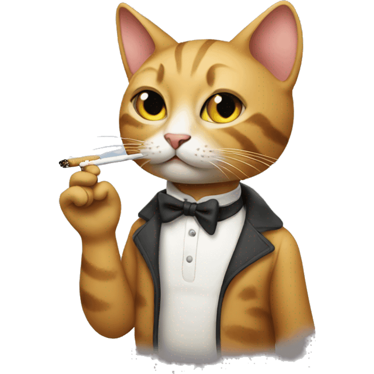 Cat smoking a cigarette emoji