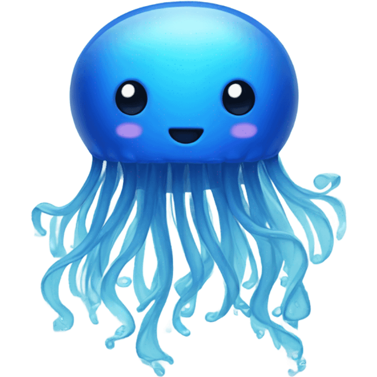 Blue jellyfish that exudes love and light emoji