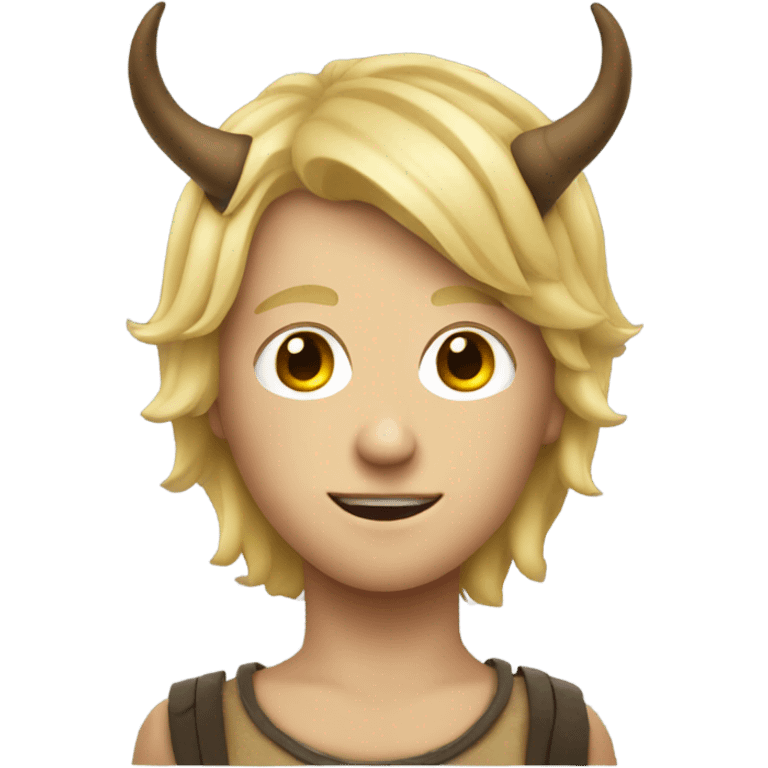 blonde boy with horned helmet emoji